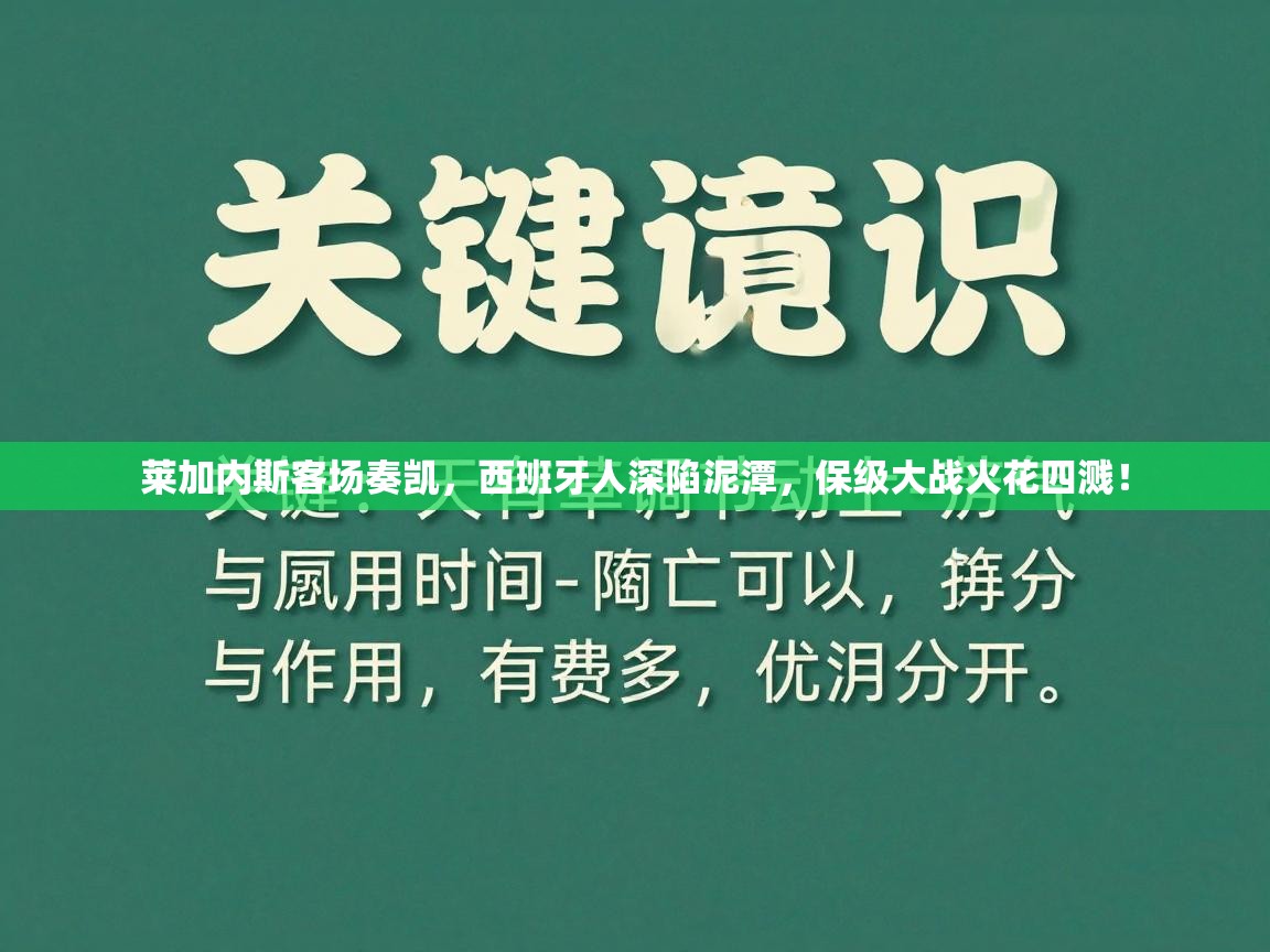 莱加内斯客场奏凯,西班牙人深陷泥潭,保级大战火花四溅! 第2张