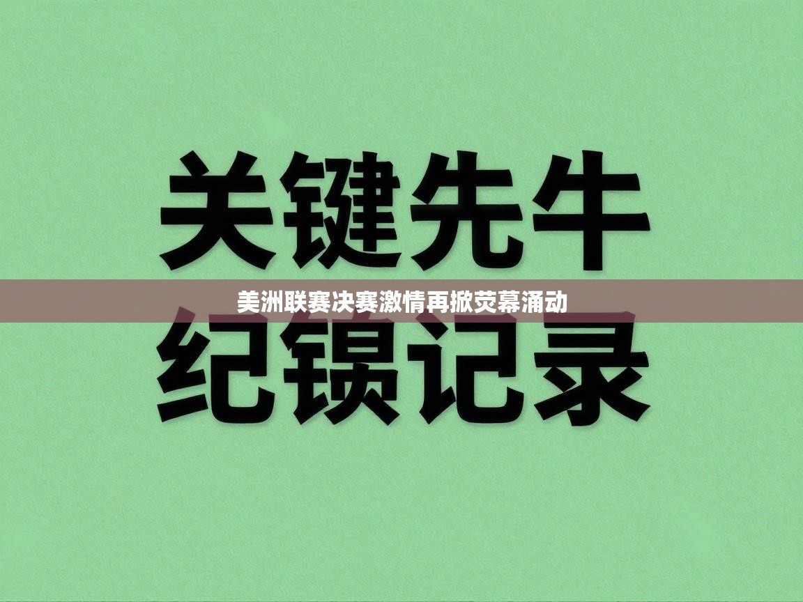 美洲联赛决赛激情再掀荧幕涌动 第1张